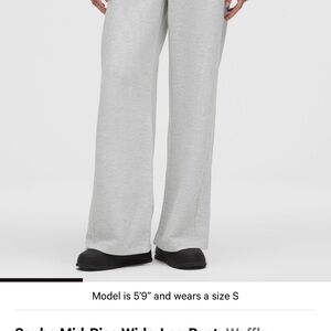 Lululemon Grey Waffle Scuba Wide Leg Pants